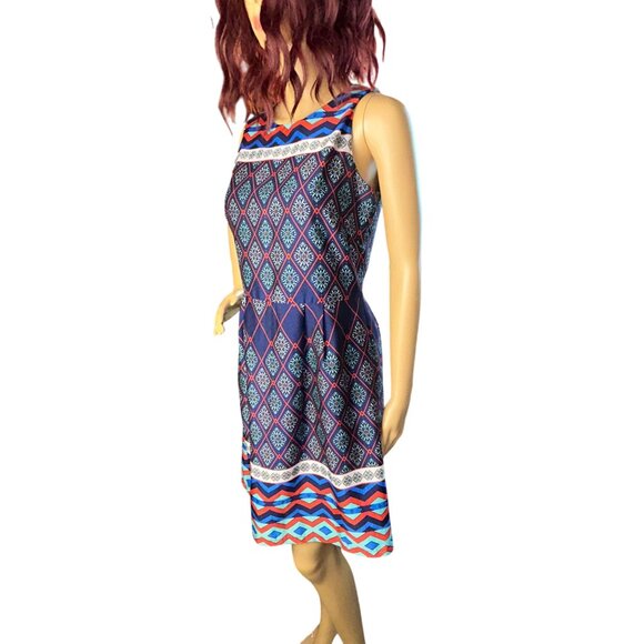 Jade Melody Tam Sleeveless Shift Dress XS kaleidoscope Print Retro 70s Vintage - Picture 6 of 9